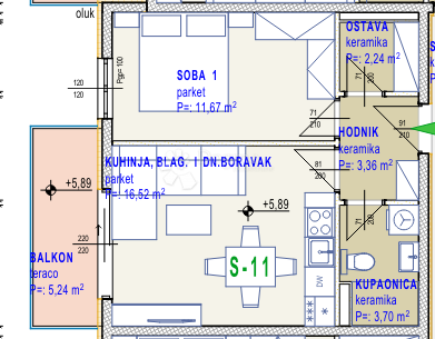 Stanovanje Seget Donji, Seget, 42,73m2