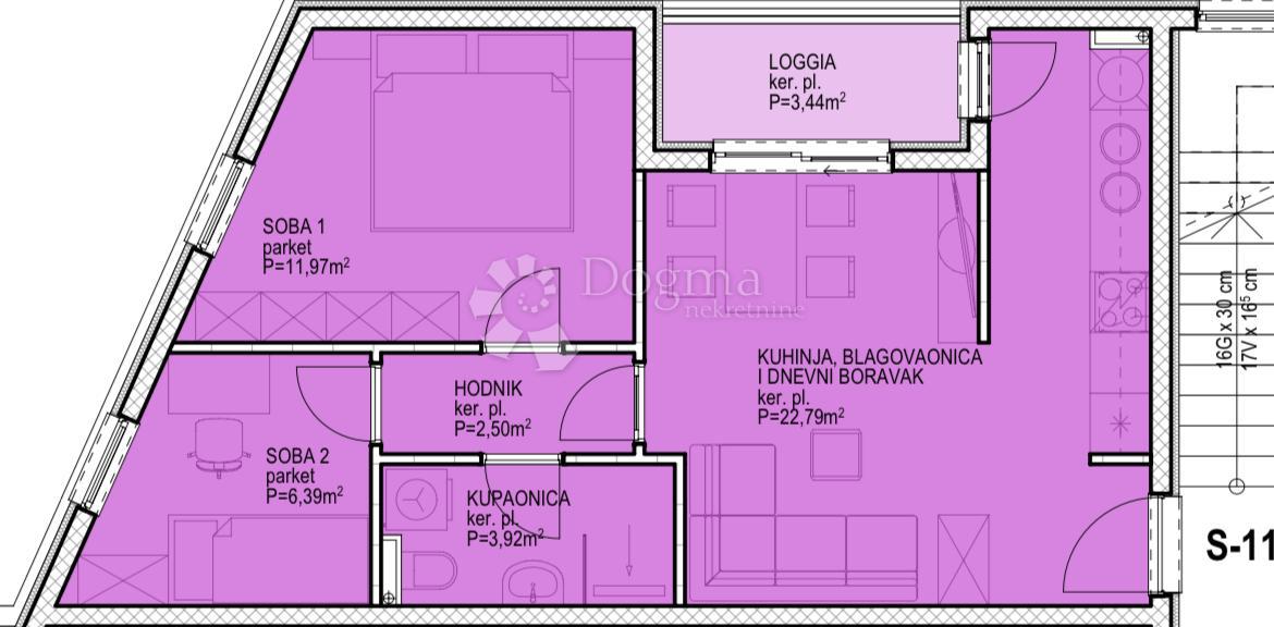 Stanovanje Sirobuja, Split, 47,27m2