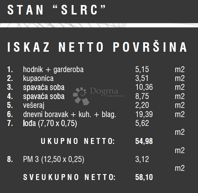 Stanovanje Štinjan, Pula, 57,13m2