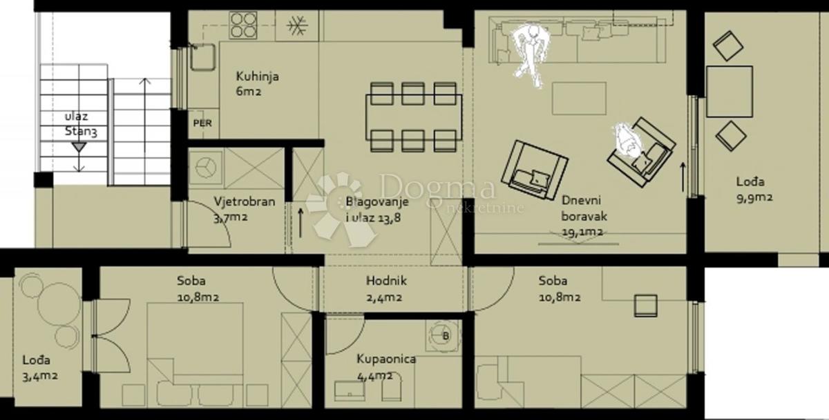 Stanovanje Novi Bokanjac, Zadar, 151m2