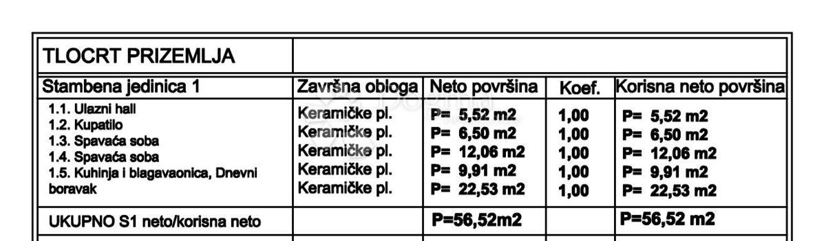 Stanovanje Medulin, 56,52m2