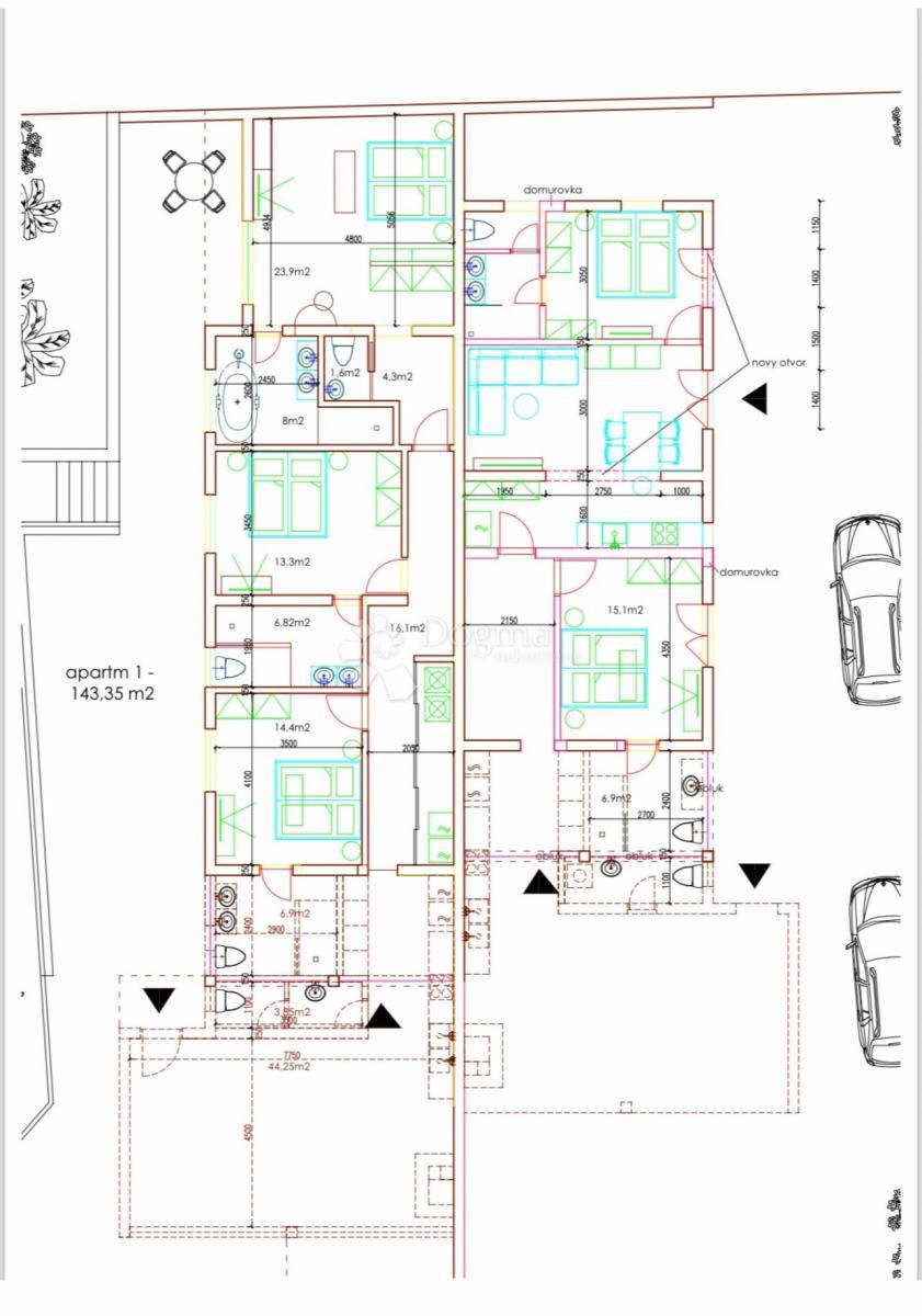 Hiša Mandre, Kolan, 140m2