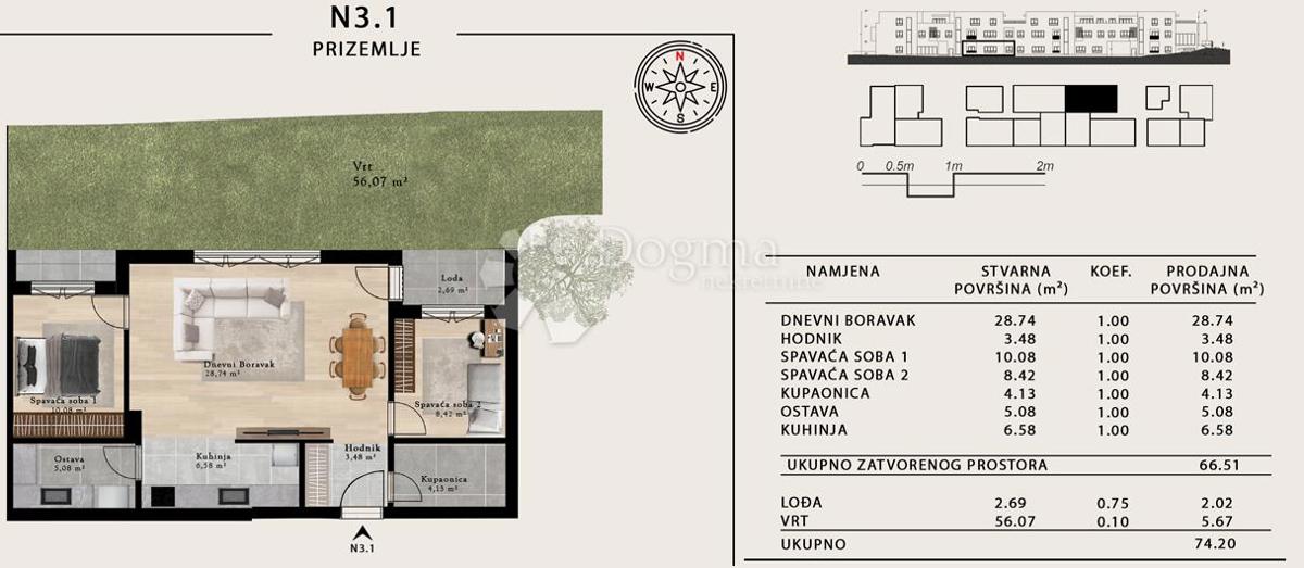 Stanovanje Sveta Klara, Novi Zagreb - Zapad, 48,28m2