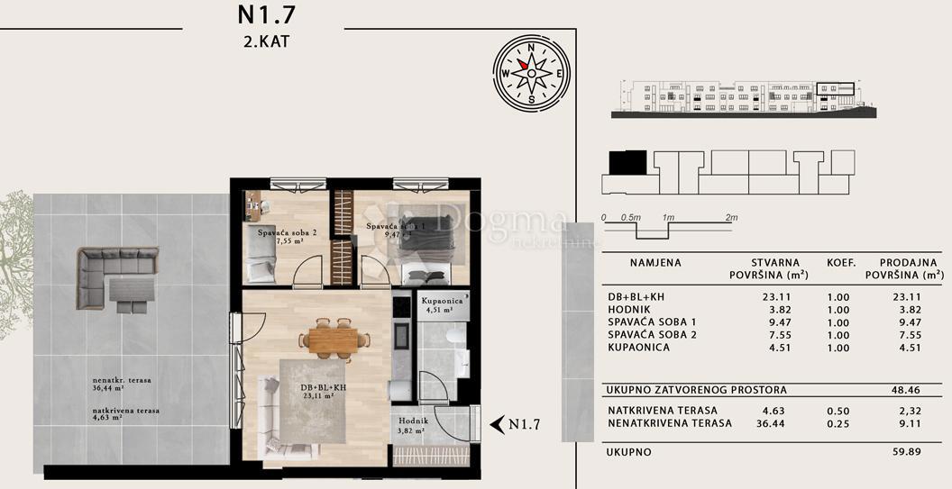 Stanovanje Sveta Klara, Novi Zagreb - Zapad, 48,28m2