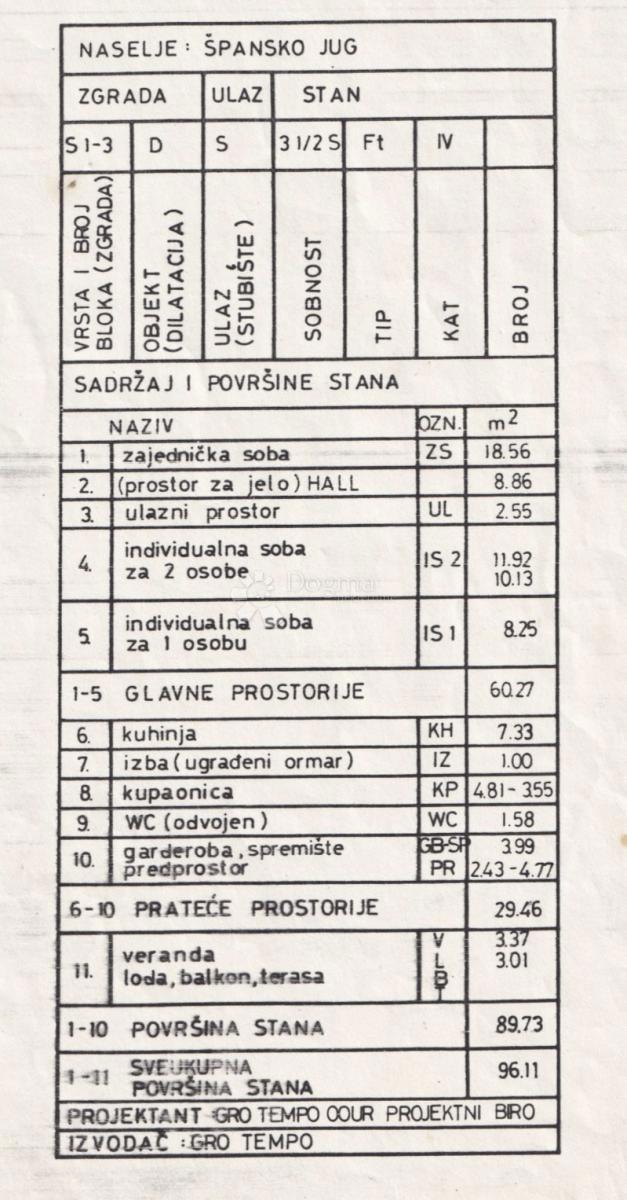 Stanovanje Špansko, Stenjevec, 96,11m2