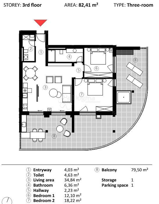 Stanovanje Umag, 66,90m2