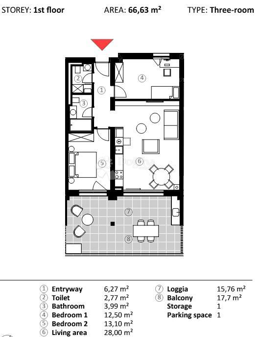 Stanovanje Umag, 66,90m2