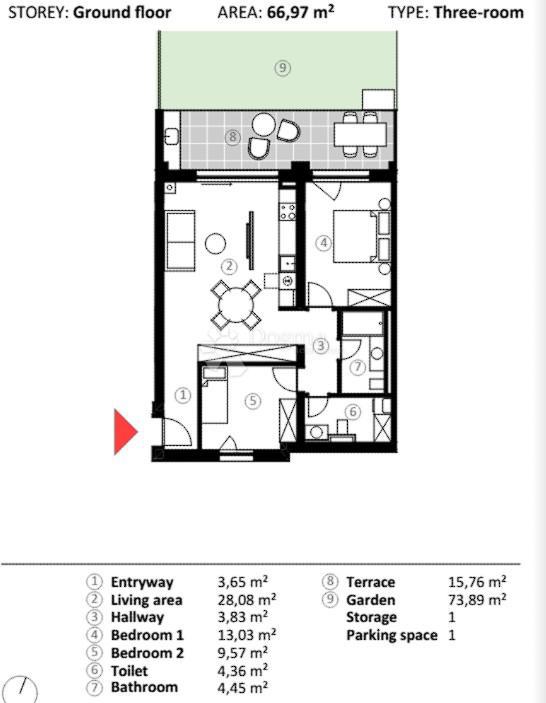Stanovanje Umag, 66,90m2