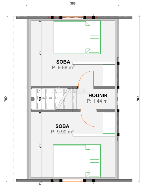 Hiša Centar, Gospić, 70,28m2
