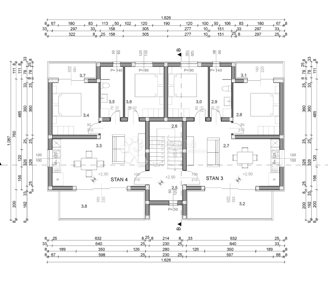 Vrhunsko novogradnja v Povljani, stanovanje S3
