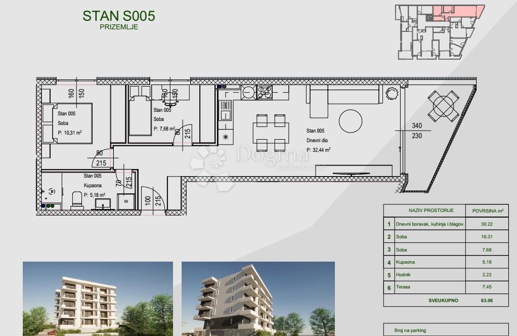 Stanovanje Zamet, Rijeka, 64,11m2