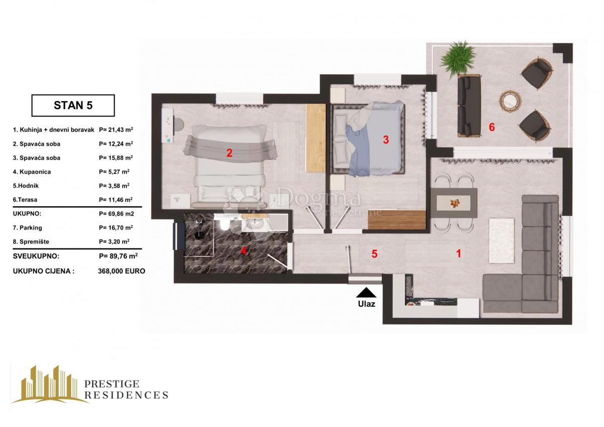 Stanovanje Brodarica, Šibenik - Okolica, 70,97m2