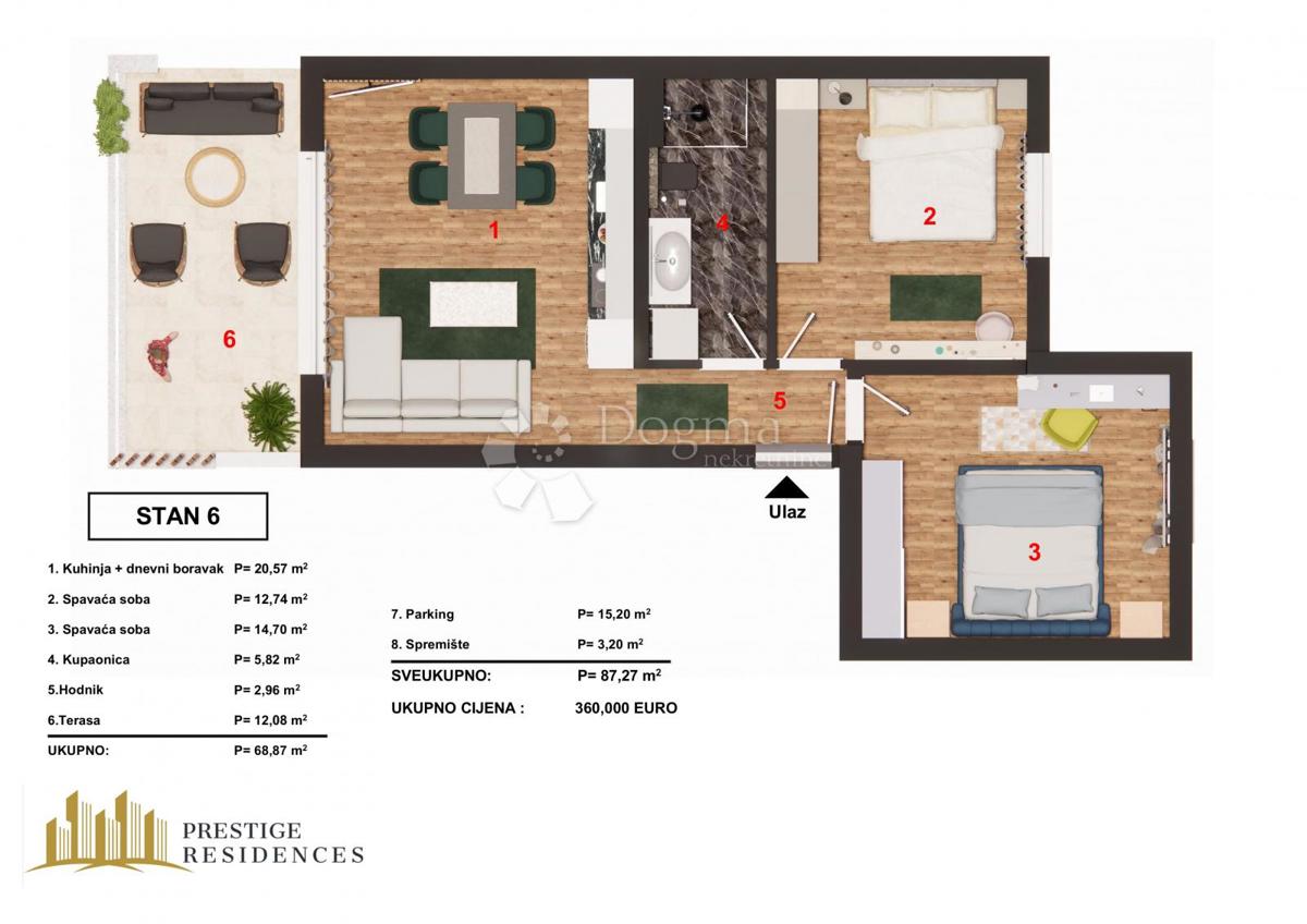 Stanovanje Brodarica, Šibenik - Okolica, 51,63m2