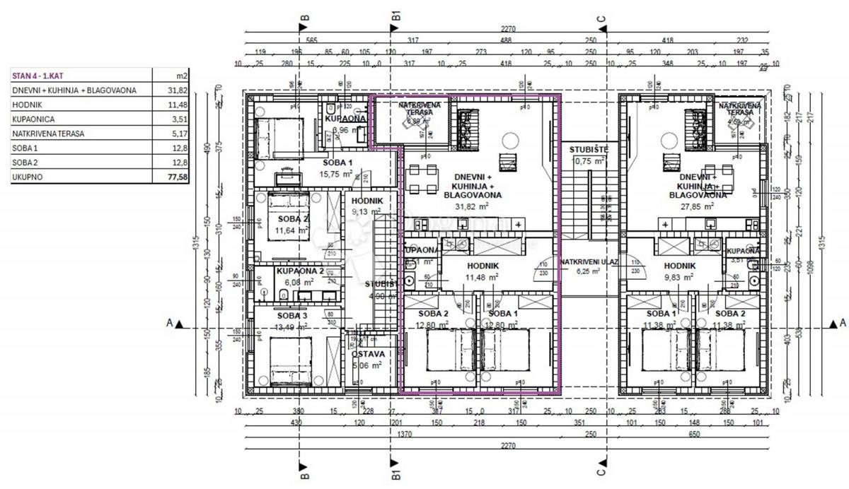 Stanovanje Poreč, 77m2