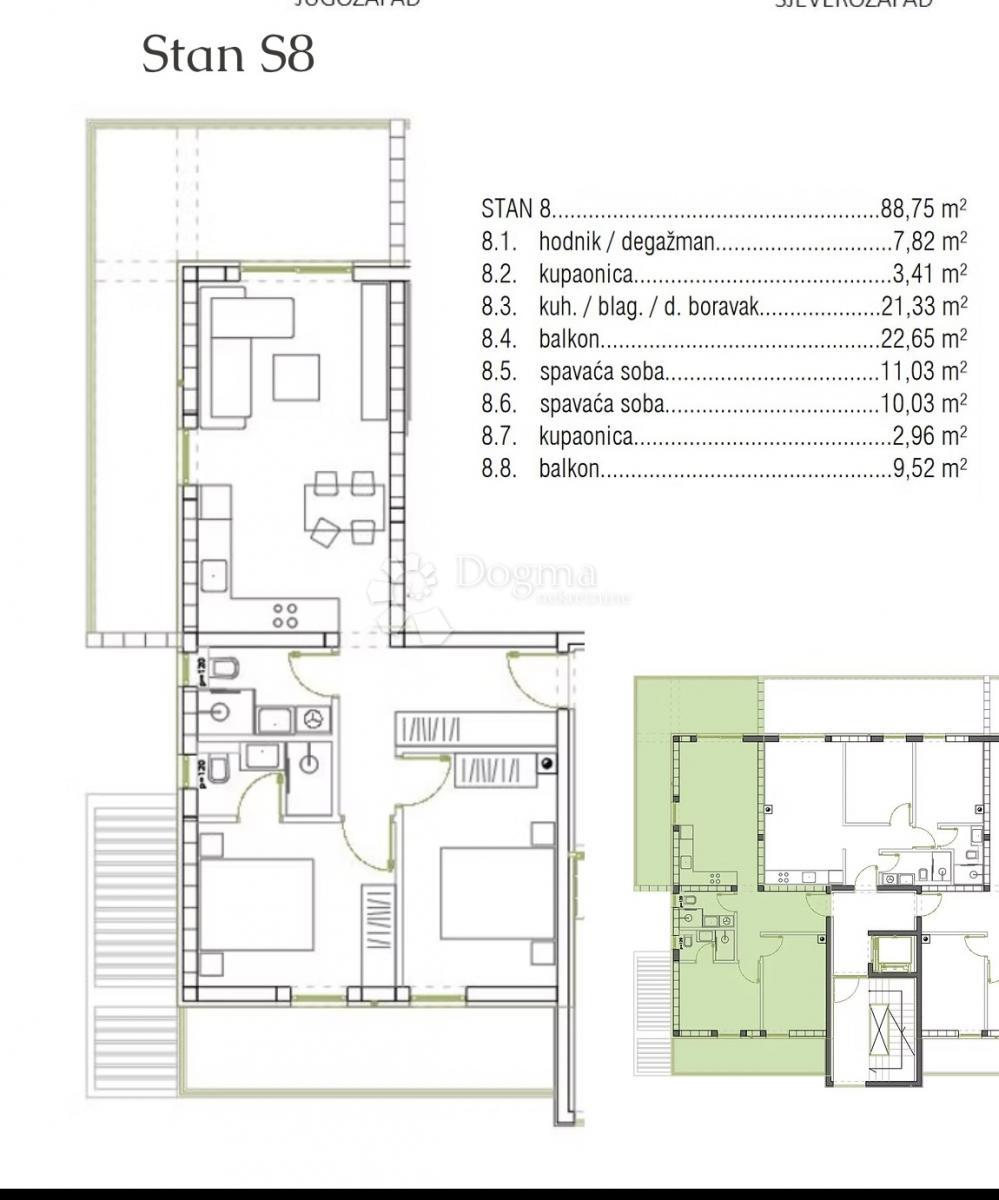Stanovanje Grbe, Nin, Goranska, 88,75m2