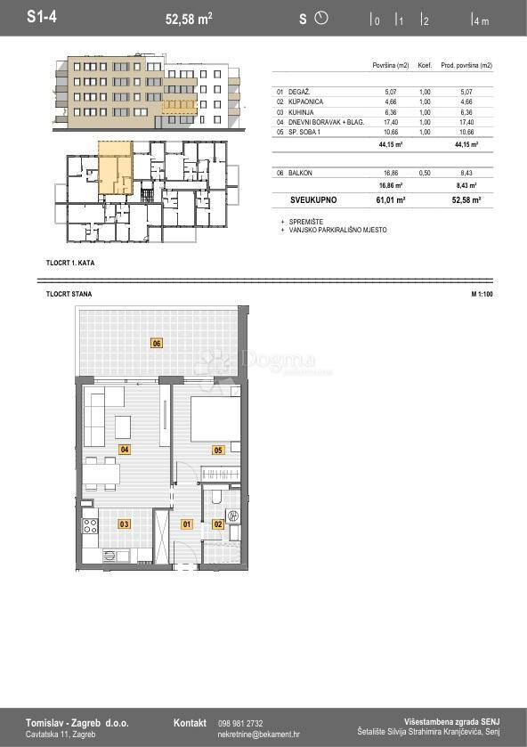 Stanovanje Senj, 31,21m2