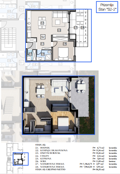 Stanovanje Labin, 85,50m2