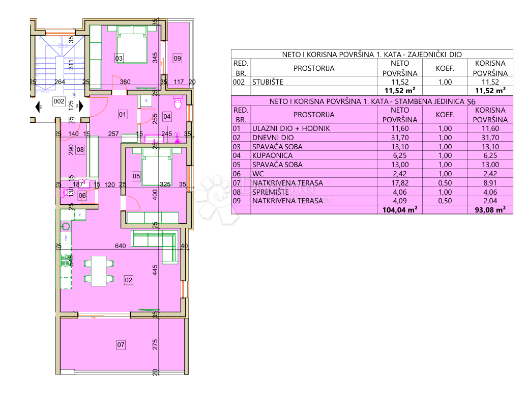 Stanovanje Tribunj, 98,95m2