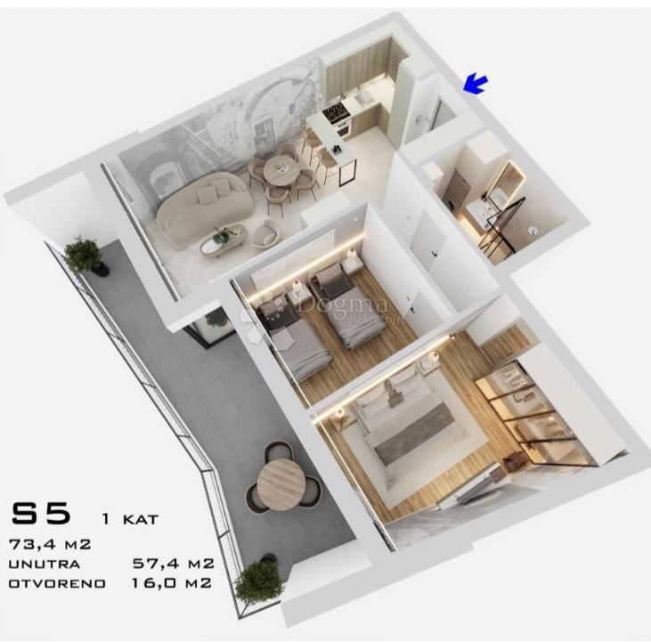 Stanovanje Bilice, Šibenik - Okolica, 71,40m2