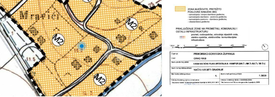 Zazidljivo zemljišče Kampor, Rab, 636m2