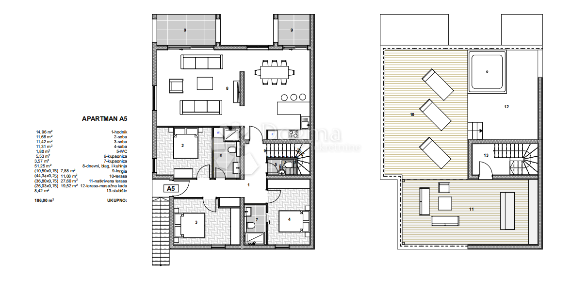 Stanovanje Arbanija, Trogir - Okolica, 74,43m2