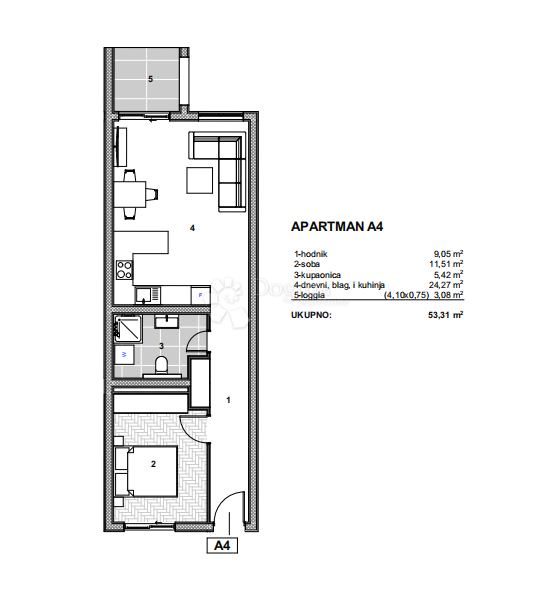 Stanovanje Arbanija, Trogir - Okolica, 75,58m2