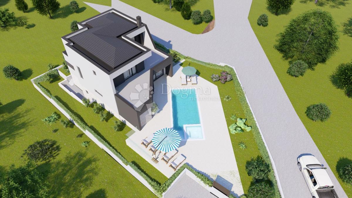 Hiša z bazenom v fazi roch bau v bližini Barbana