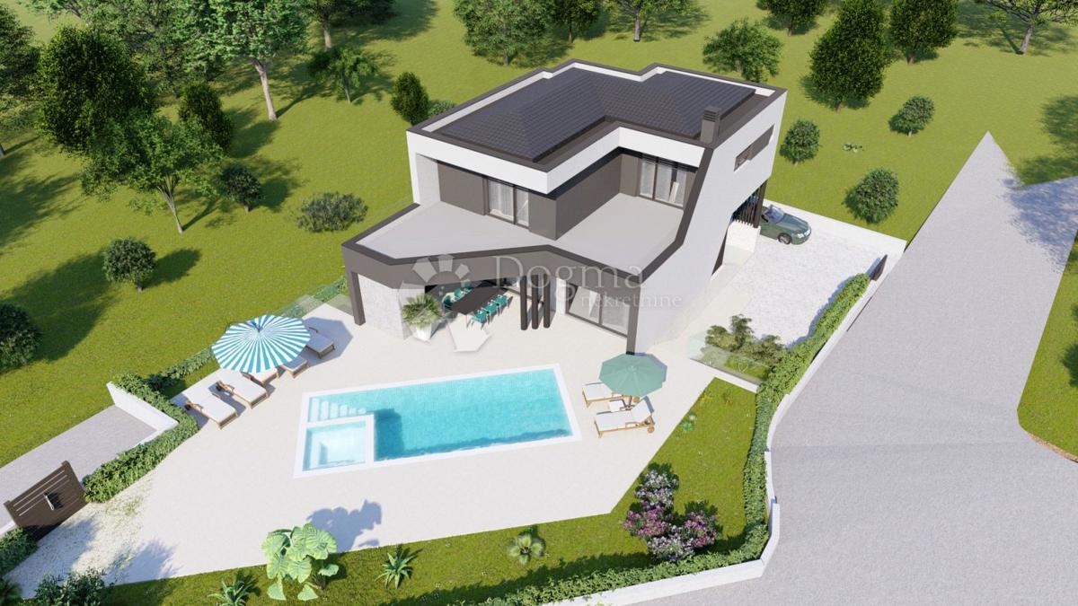 Hiša z bazenom v fazi roch bau v bližini Barbana