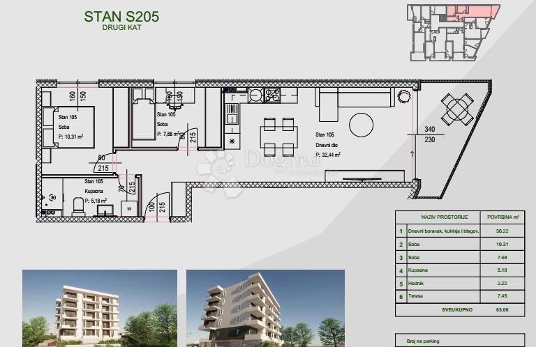 Stanovanje Zamet, Rijeka, 64,11m2