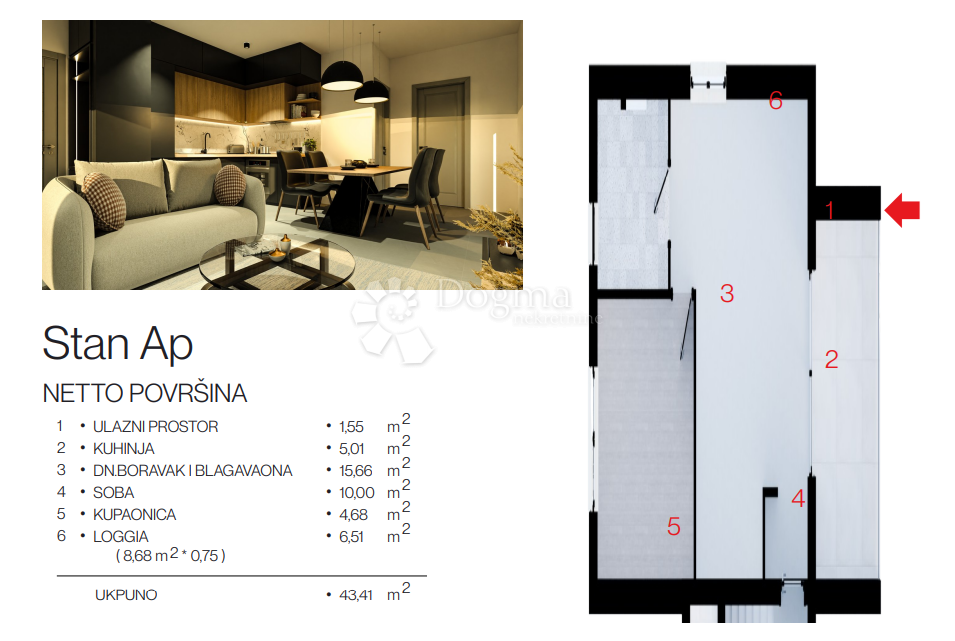 ROGOZNICA - APARTMA V PRITLIČJU NOVOGRADNJE