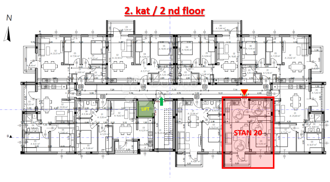 Stanovanje Monvidal, Pula, 54,96m2