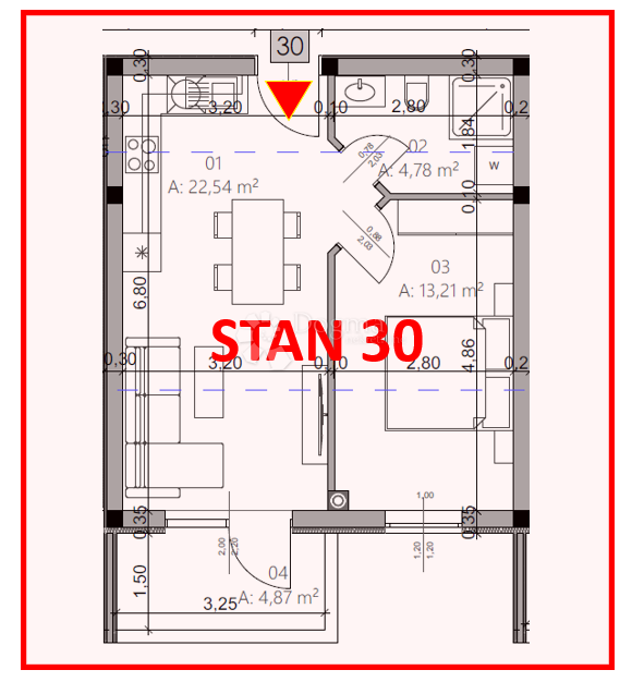 Stanovanje Monvidal, Pula, 54,96m2
