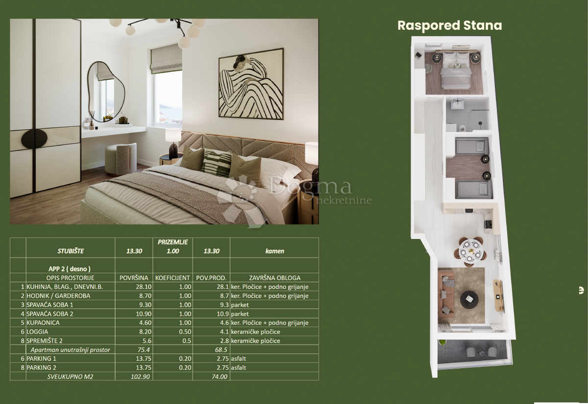 Stanovanje Brodarica, Šibenik - Okolica, 73,85m2