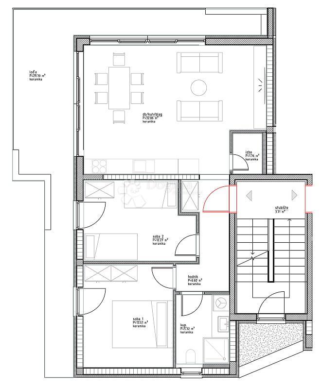 Stanovanje Vinjerac, Posedarje, 95,75m2
