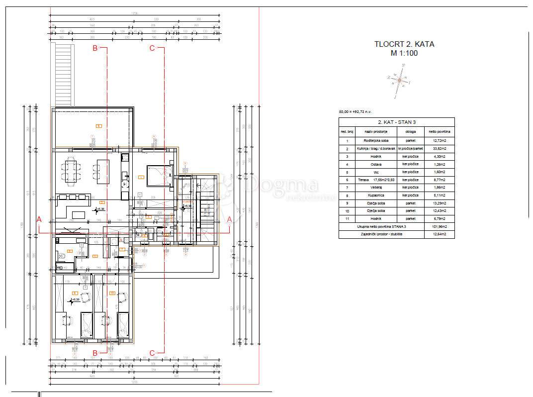 Stanovanje Čepin, 97,54m2