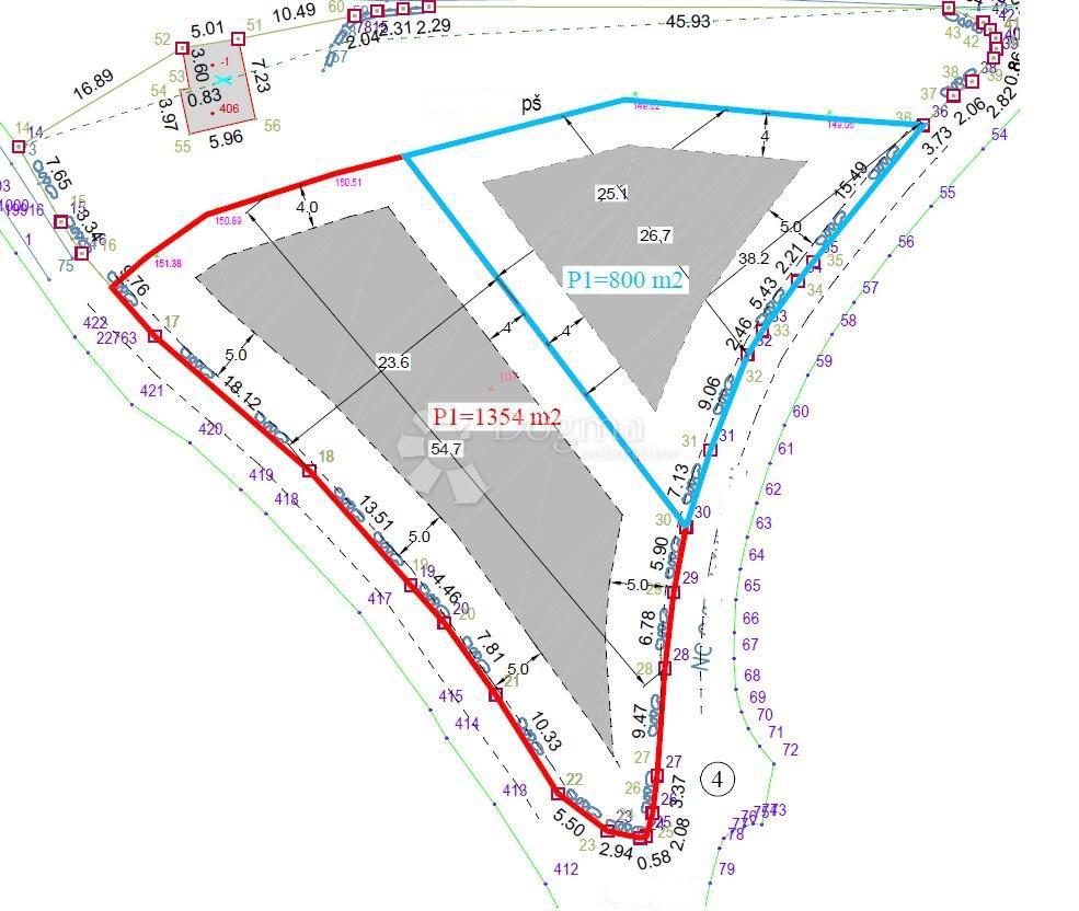 Zazidljivo zemljišče Labin, 1.200m2