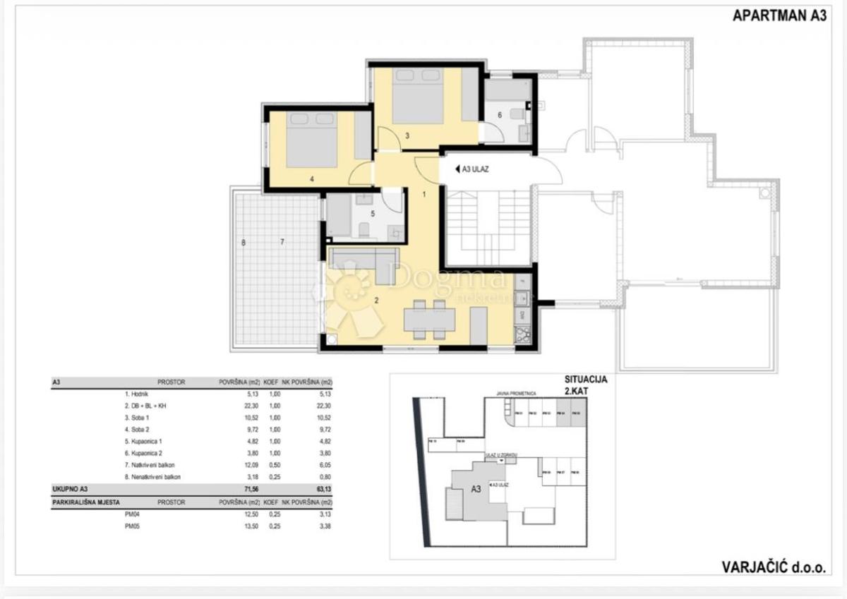 Apartma Novalja, 72m2