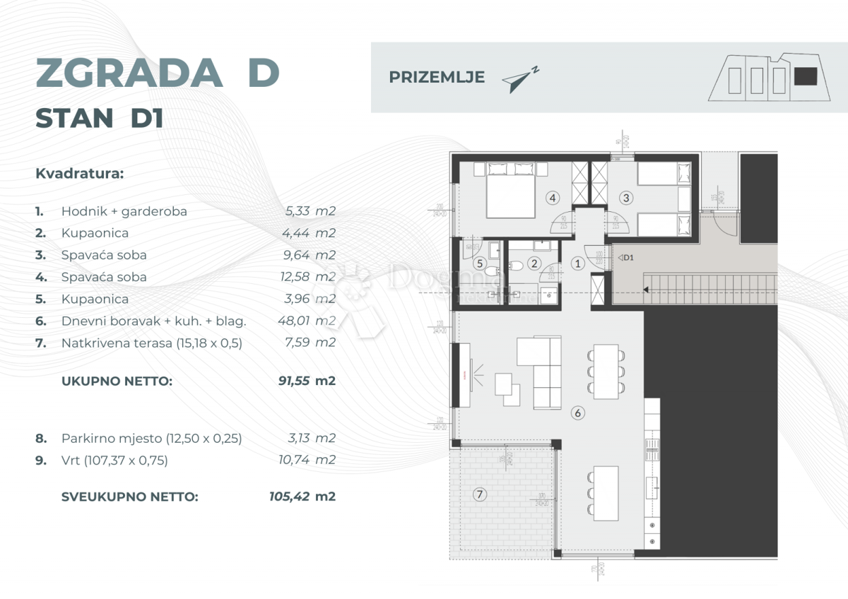 Stanovanje Fažana, 55,08m2