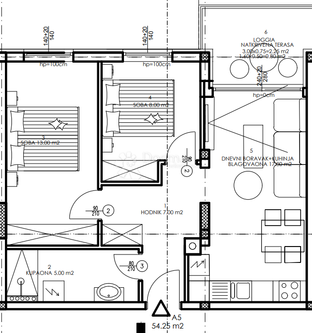 Stanovanje Veli vrh, Pula, 86,50m2