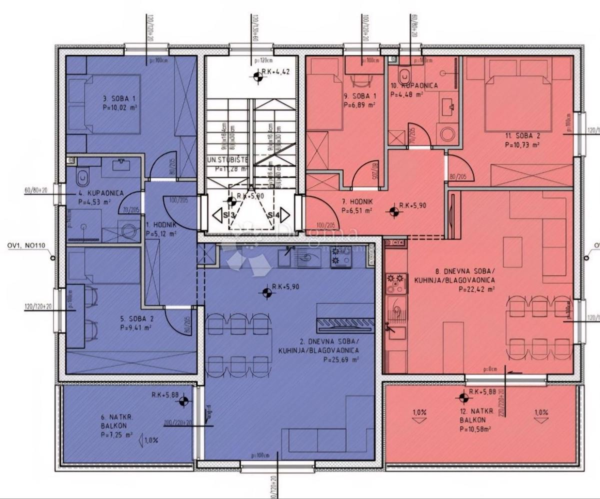 Stanovanje Kaštel Stari, Kaštela, 66m2
