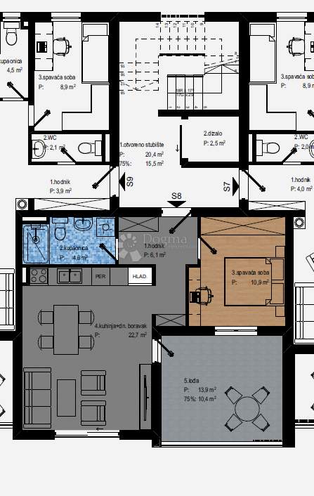 Stanovanje Vidikovac, Zadar, 75,72m2