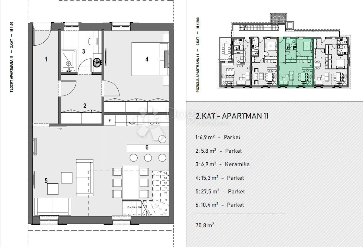 Apartma Preluk, Rijeka, 70,80m2