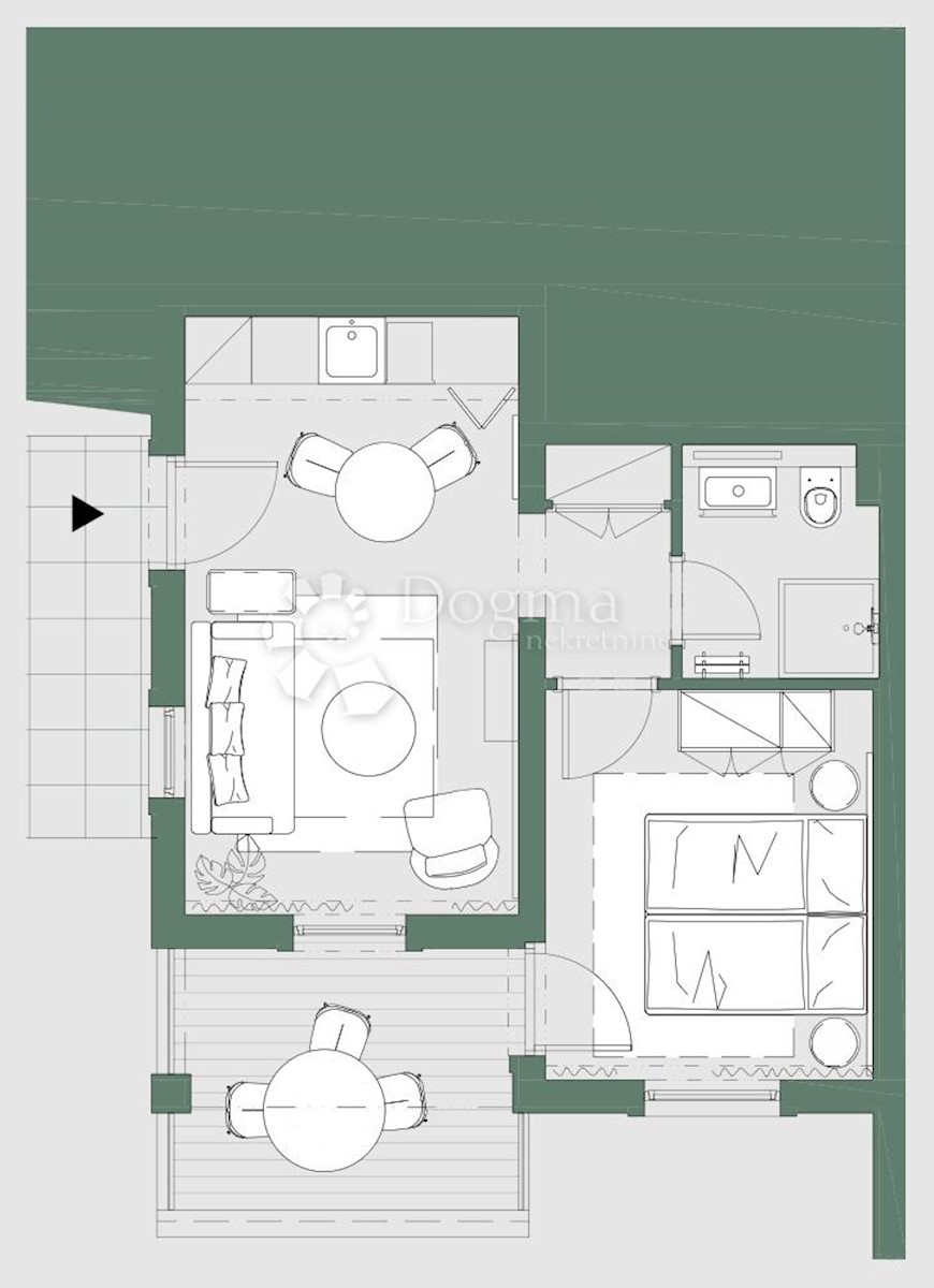 Apartma Kukljica, 39,30m2