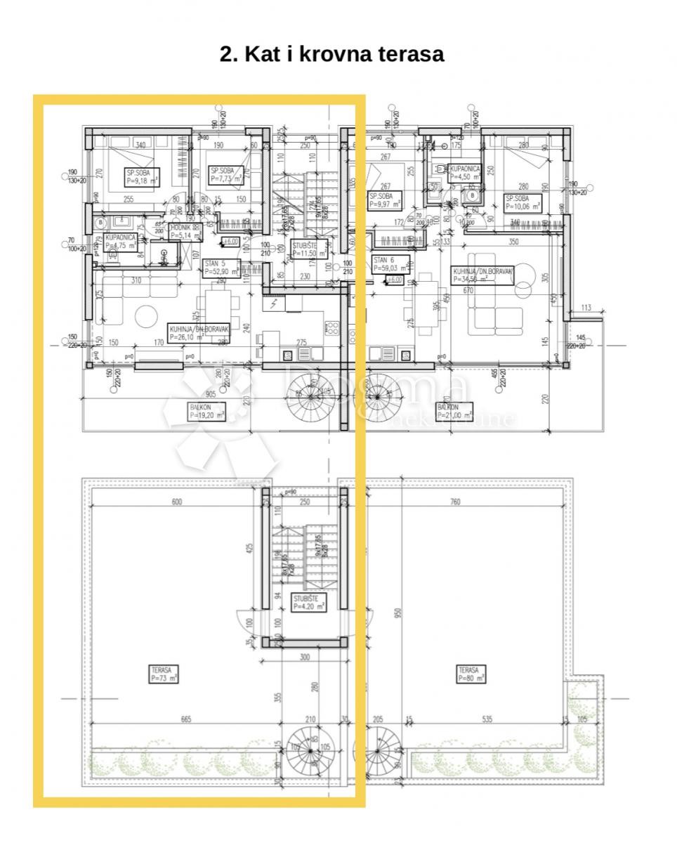 Stanovanje Trogir, 72m2