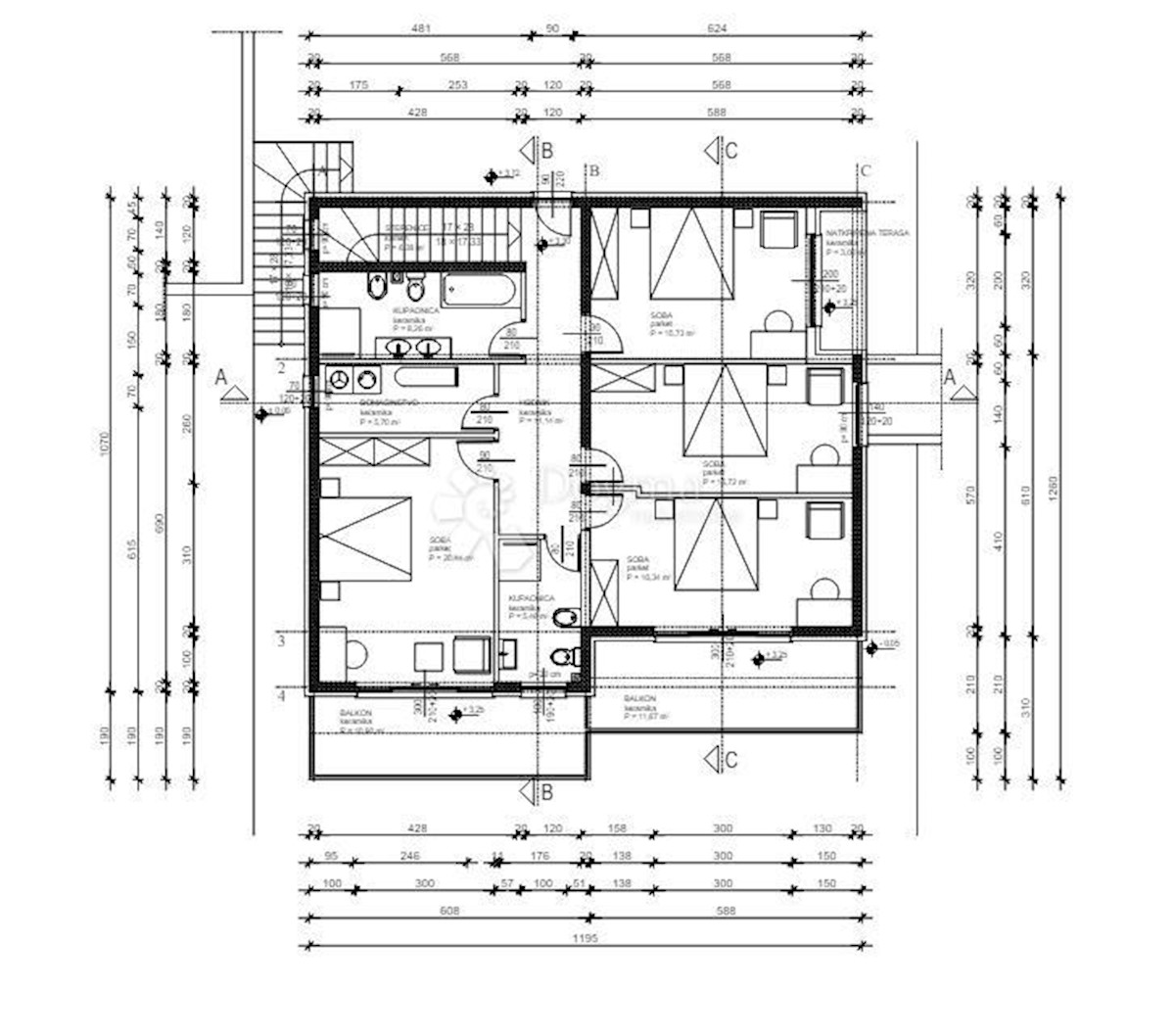 Hiša Duće, Dugi Rat, 540m2