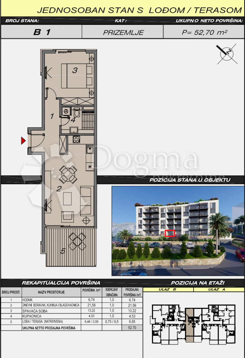 Stanovanje Makarska, 52,70m2