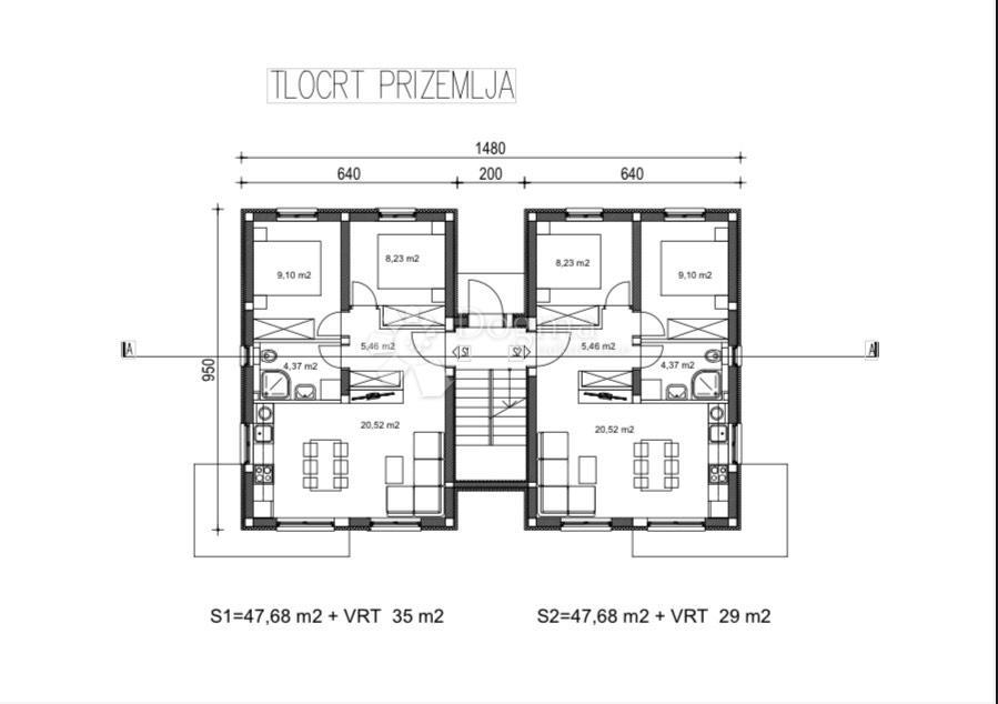 Stanovanje Seget Donji, Seget, 47,68m2