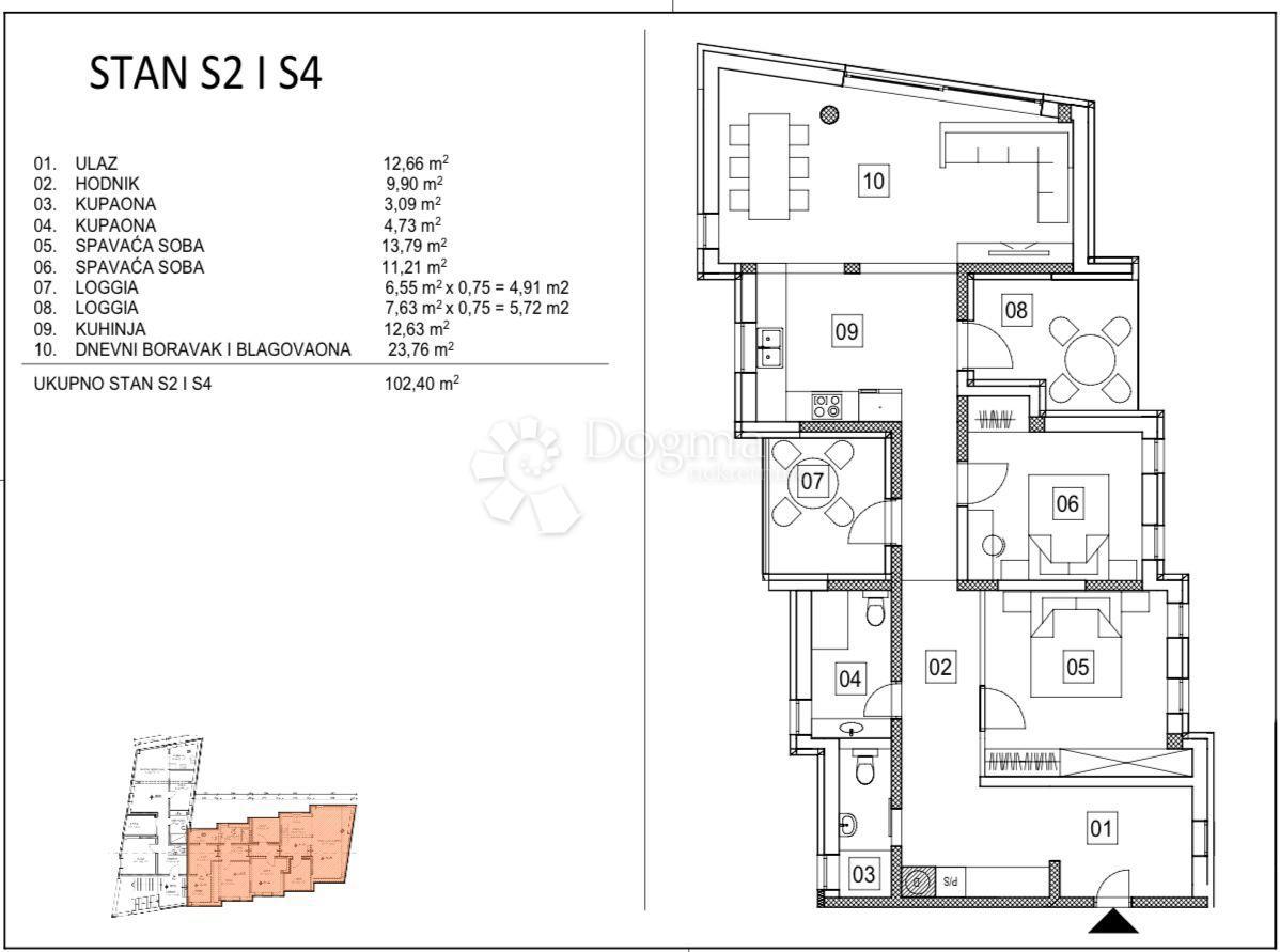Stanovanje Šestine, Podsljeme, 102m2