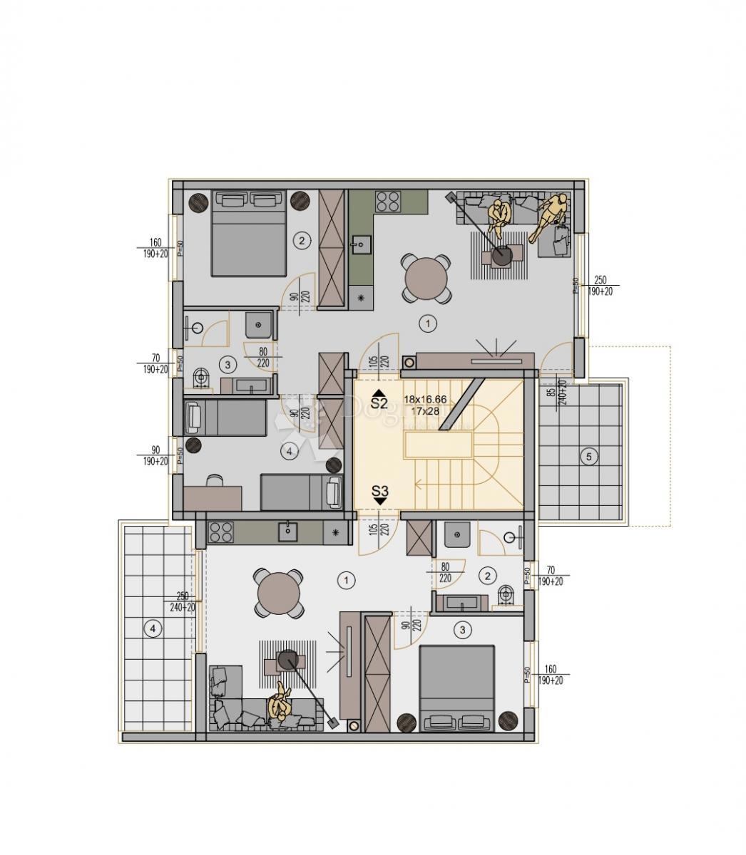 Stanovanje Kaštanjer, Pula, 72,42m2