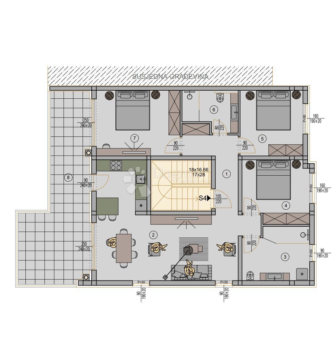 Stanovanje Kaštanjer, Pula, 72,42m2